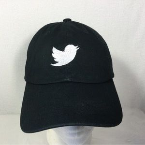 Twitter X Bird Strapback Hat Black Advertising Employee